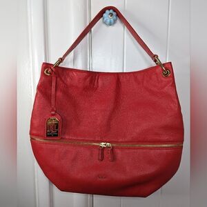 Ralph Lauren Leather Bag Academia 90s Y2K Countryside Chic Preppy Tomato Girl